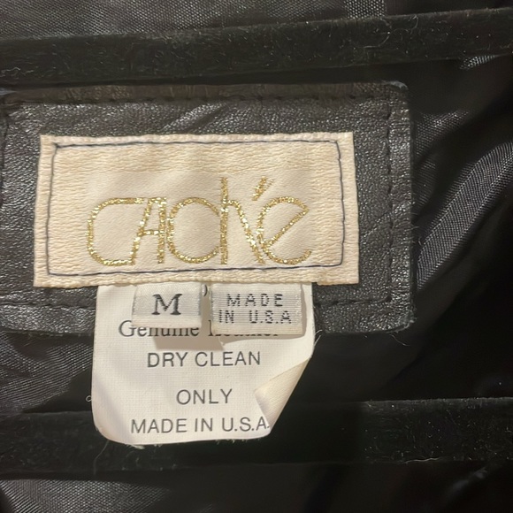 80’s oversized cropped studded gold and sparkle leather jacket by cache Ty waist - Picture 3 of 6